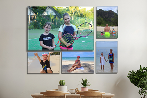 Fotoleinwand Set 5 Stück (1x - 90x60 cm, 4x - 45x30 cm) 